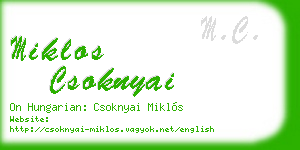 miklos csoknyai business card